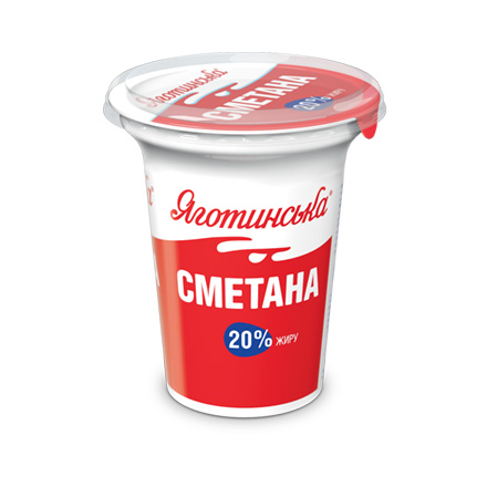 Сметана ЯГОТИНСЬКА 20% жиру